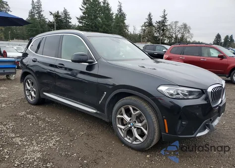 2022 BMW X3 Sdrive30I z USA, uszkodzony, nr VIN 5UX43DP00N9M51548